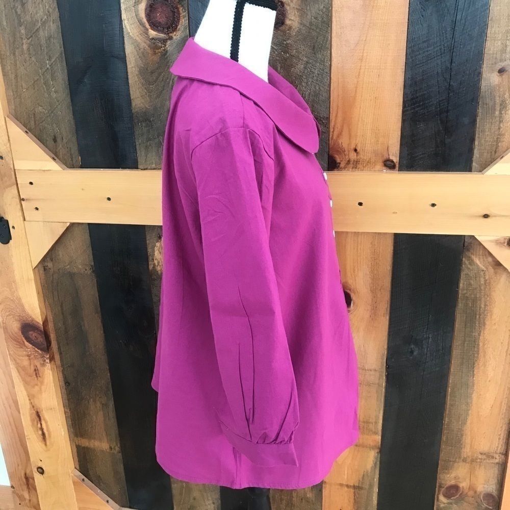 MISSLOOK button front round collar blouse,size L - Picture 6 of 6